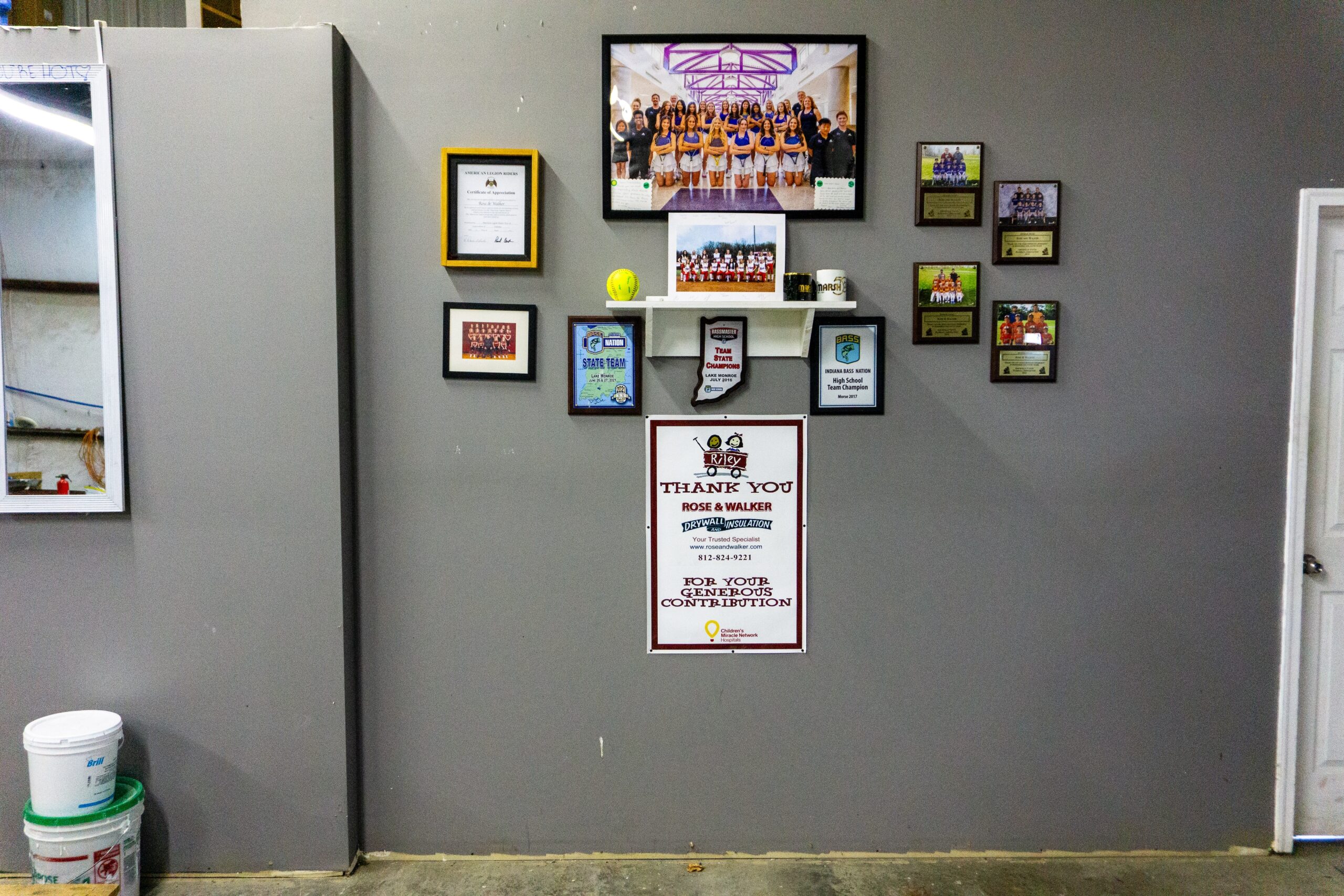 Rose and Walker Sponsor and Volunteer Wall
